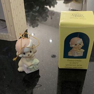 Precious Moments Puppy Ornament - Cream and Tan